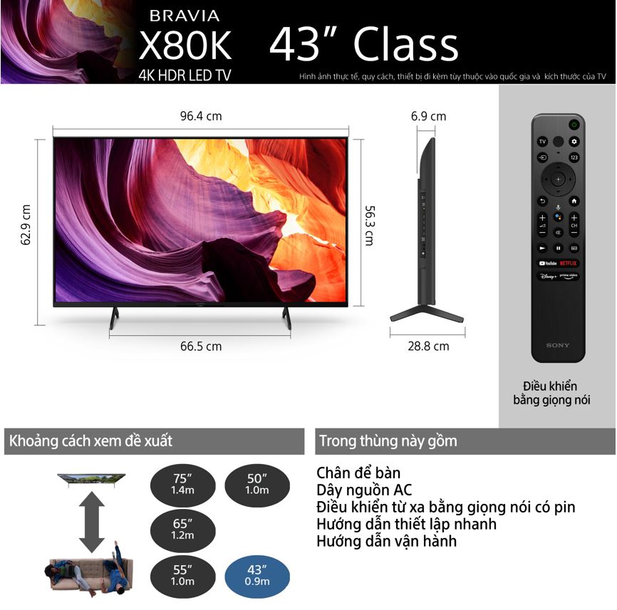 Tivi Sony Bravia Google TV KD-43X80K | Smart TV_8
