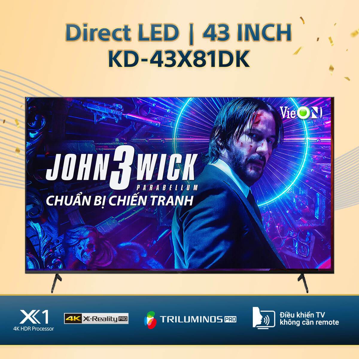 KD-43X81DK | 4K Ultra HD | Dải tần nhạy sáng cao (HDR) | Smart TV (Google TV)