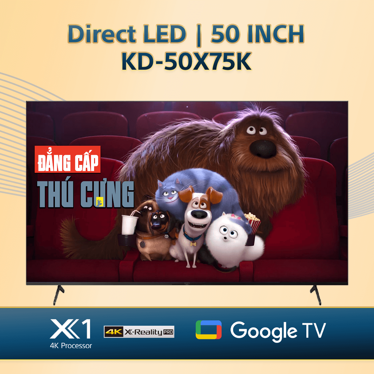 KD-50X75K | 4K Ultra HD | Dải tần nhạy sáng cao (HDR) | Smart TV (Google TV)