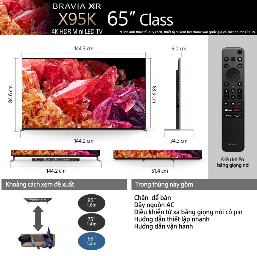 Tivi Sony Mini LED Google TV Bravia XR-65X95K | Smart TV_8