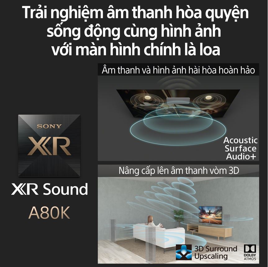 XR-65A80K | BRAVIA XR | OLED | 4K Ultra HD | Dải tần nhạy sáng cao (HDR) | Smart TV (Google TV)