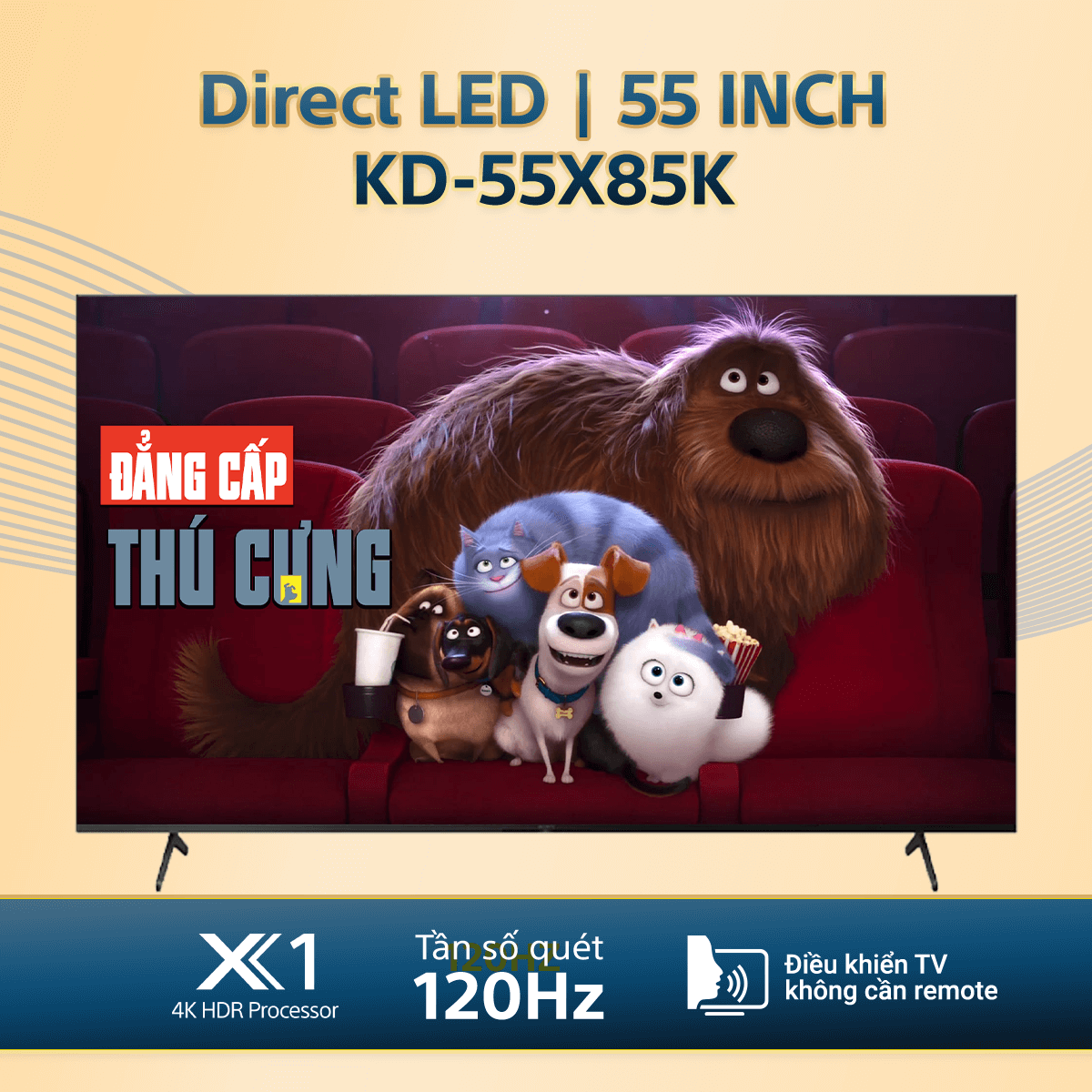 KD-55X85K | 4K Ultra HD | Dải tần nhạy sáng cao (HDR) | Smart TV (Google TV)