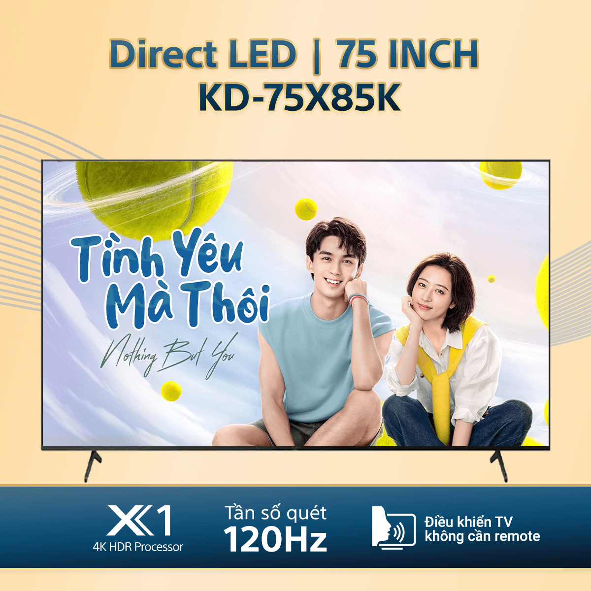 KD-75X85K | 4K Ultra HD | Dải tần nhạy sáng cao (HDR) | Smart TV (Google TV)