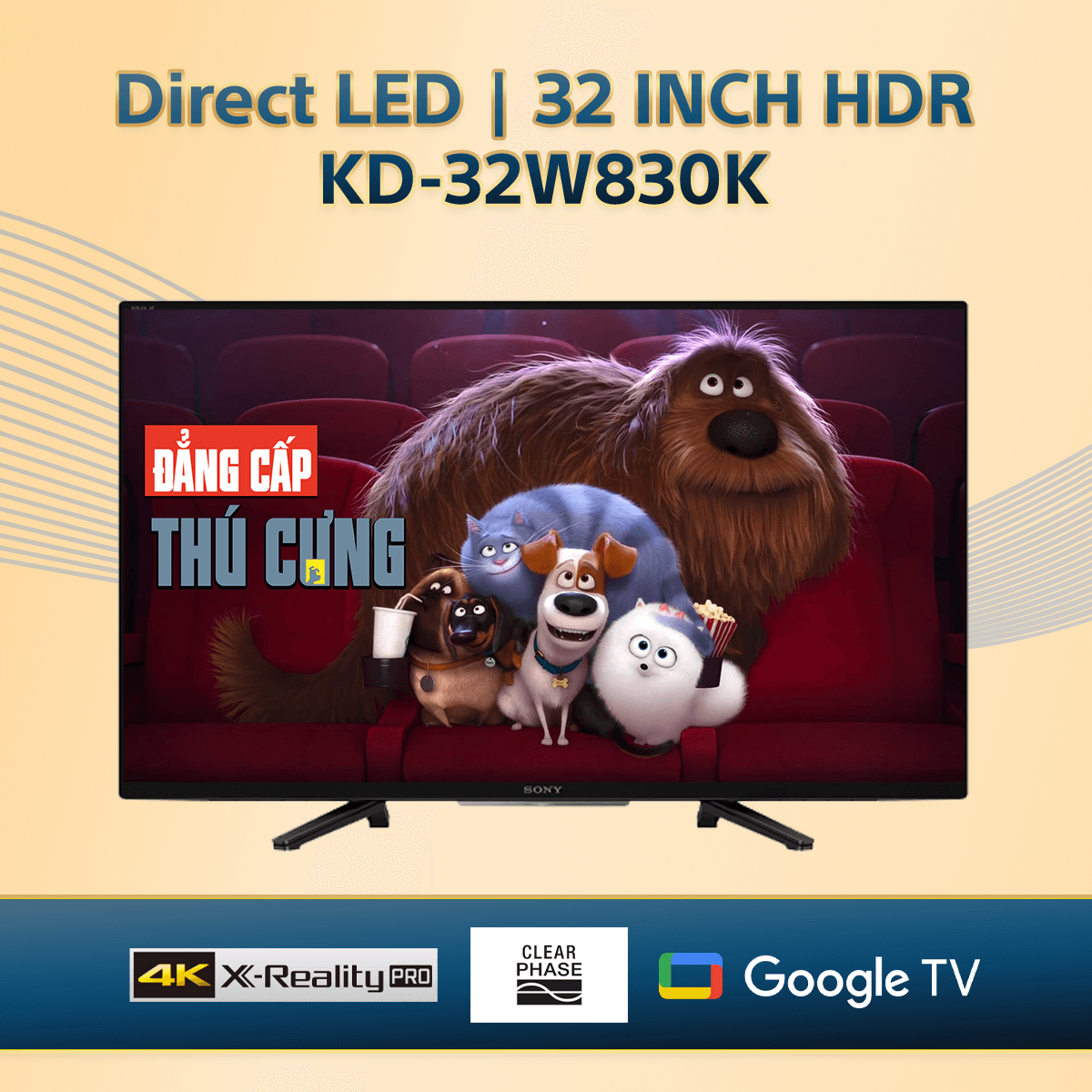 KD-32W830K | HD Ready | Dải tần nhạy sáng cao (HDR) | Smart TV