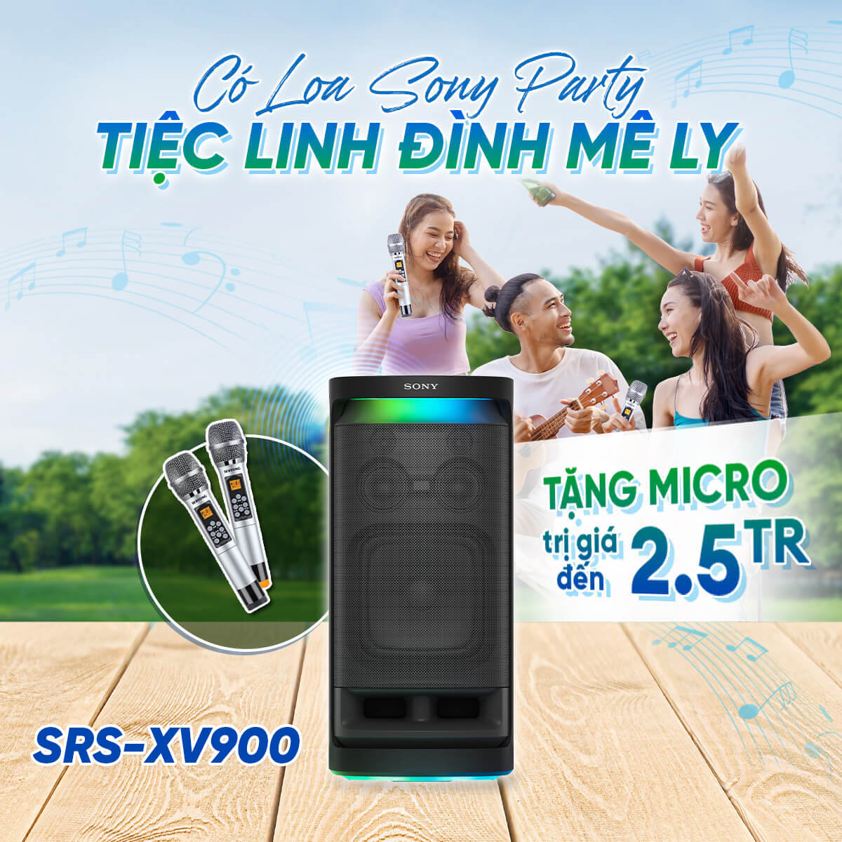 Loa karaoke Sony không dây công suất cao SRS-XV900