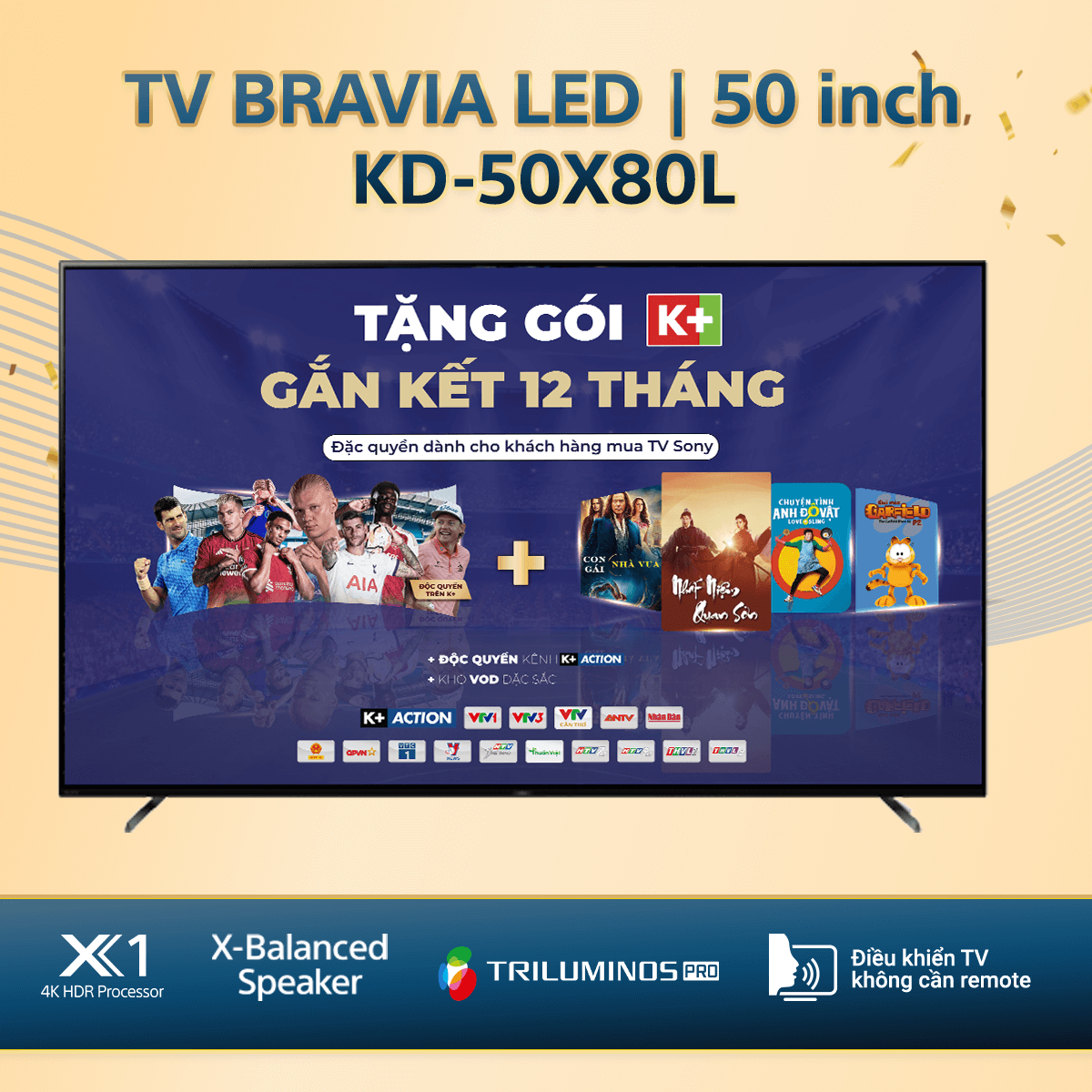 Tivi Sony Bravia Google TV KD-50X80L | Smart TV_9