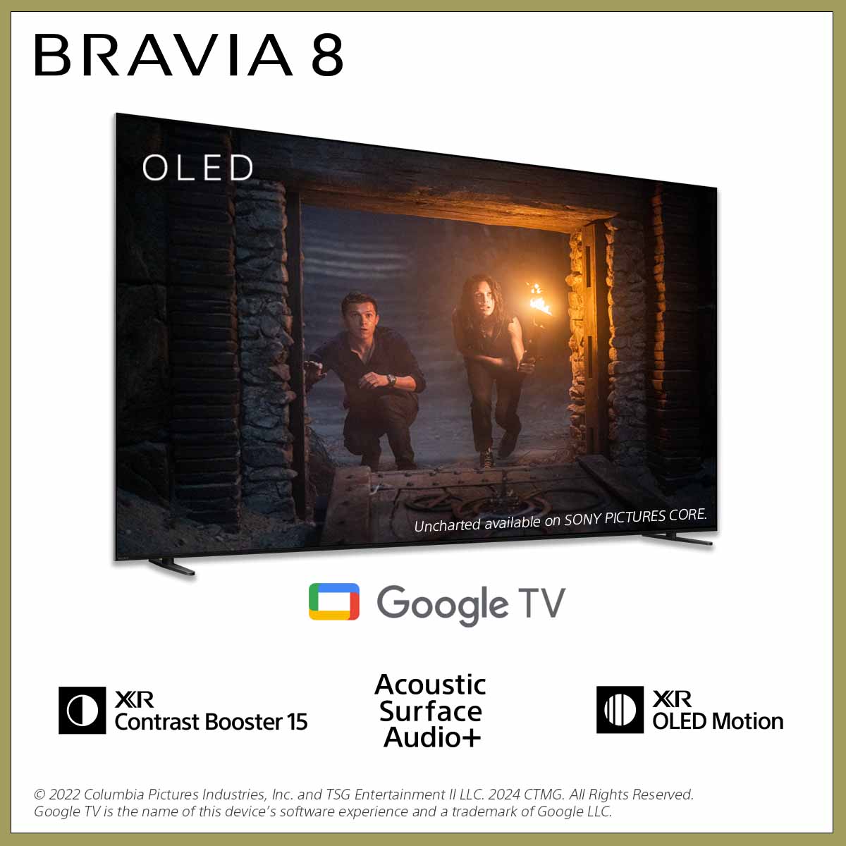 BRAVIA 8 | K-65XR80 | XR Processor | OLED | 4K Ultra HD | Dải tần nhạy sáng cao (HDR) | Smart TV (Google TV)