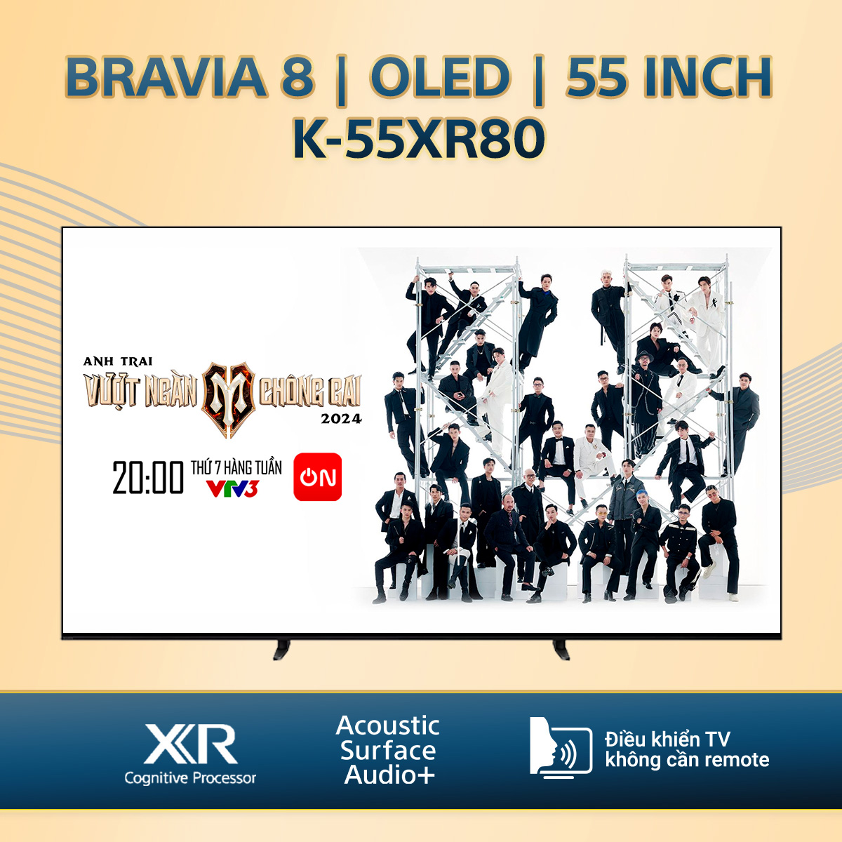 BRAVIA 8 | K-55XR80 | XR Processor | OLED | 4K Ultra HD | Dải tần nhạy sáng cao (HDR) | Smart TV (Google TV)